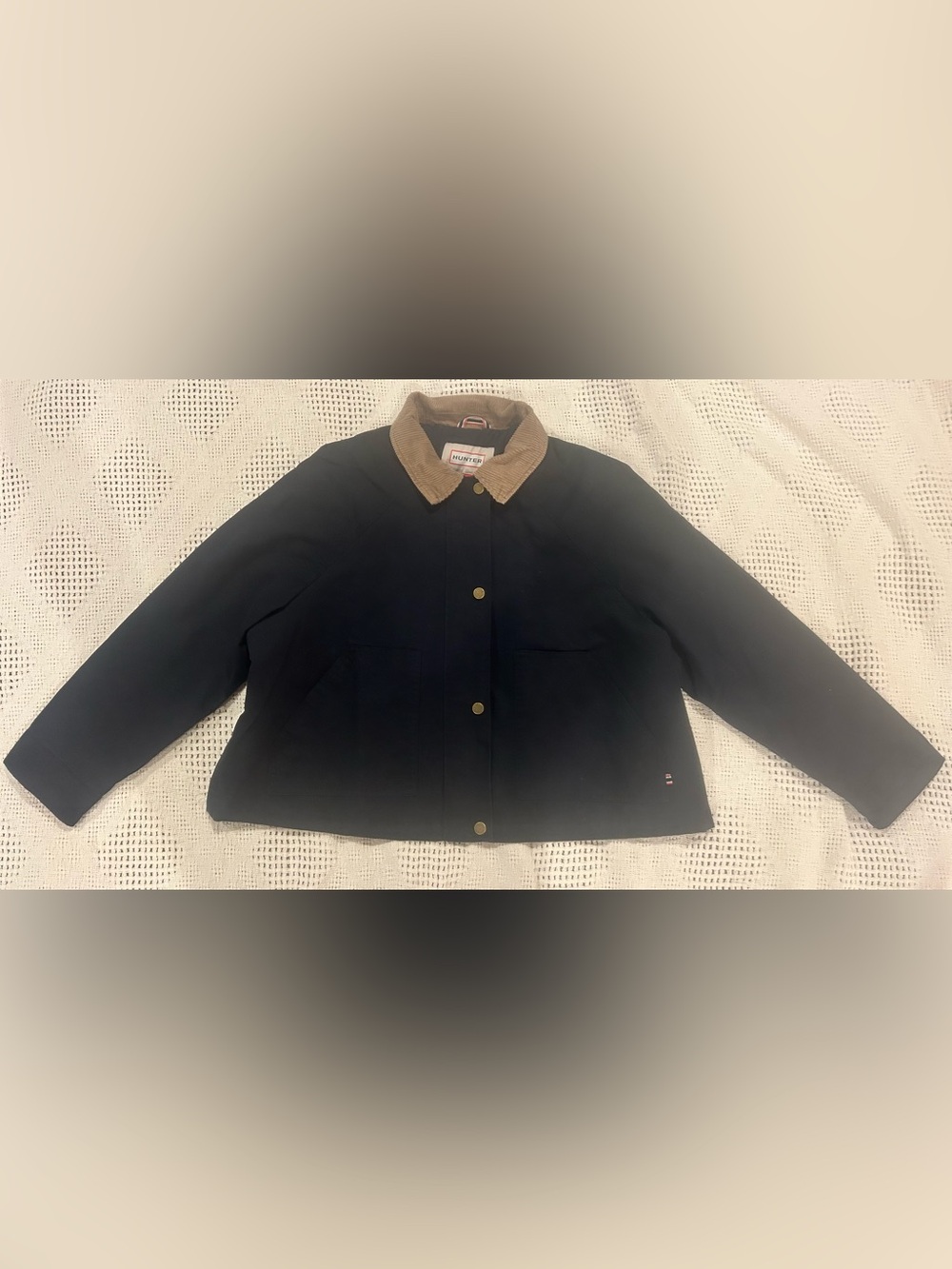NWT HUNTER Classic Button-Front Women's Jacket with Contrast Collar -